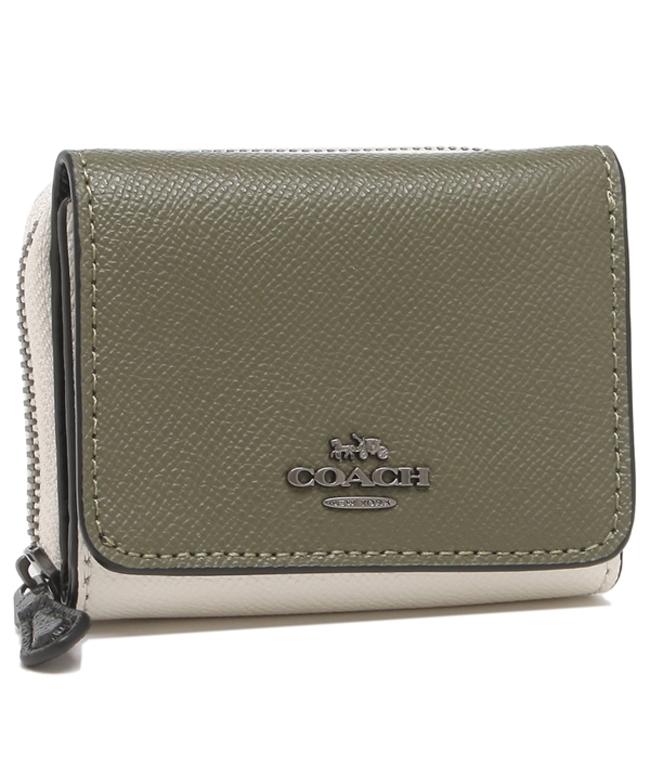 コーチ アウトレット 三つ折り財布 ミニ財布 カーキ マルチ レディース COACH 2923 QBP37 コーチ アウトレット 三つ折り財布 ミニ財布 カーキ マルチ レディース COACH 2923 QBP37