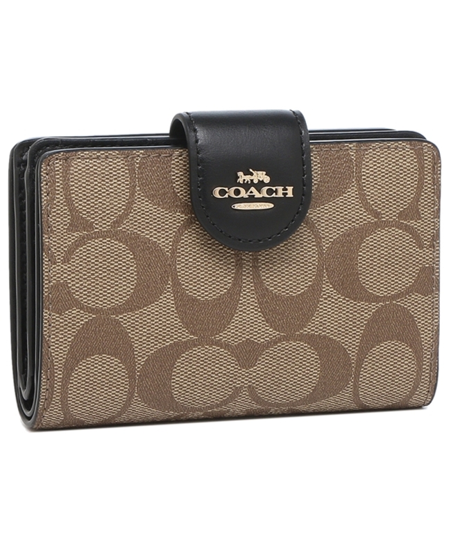 【新品-未使用】コーチ COACH ブラック　女性用折り財布 C0082