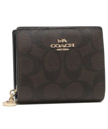 COACH/コーチ アウトレット 二つ折り財布 シグネチャー ミニ財布 ブラウン ブラック レディース COACH C3309 IMAA8/503922502