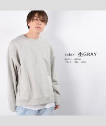 1111clothing(ワンフォークロージング)/◆引き揃え裏毛 ヘムライン ビッグトレーナー◆ ビッグシルエット トレーナー メンズ オーバーサイズ トレーナー レディース スウェット メンズ トレーナー 無/グレー系1