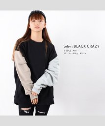 1111clothing(ワンフォークロージング)/◆引き揃え裏毛 ヘムライン ビッグトレーナー◆ ビッグシルエット トレーナー メンズ オーバーサイズ トレーナー レディース スウェット メンズ トレーナー 無/ブラック系1