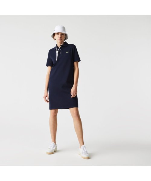 LACOSTE(ラコステ)/オーガニックコットンピケポロドレス/ネイビー