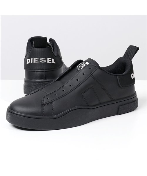 DIESEL(ディーゼル)/Y02385 P3413 S－CLEVER SO スニーカー スリッポン シューズ レザー ローカット H1669/BLACK/BLACK 靴 メンズ/ブラック