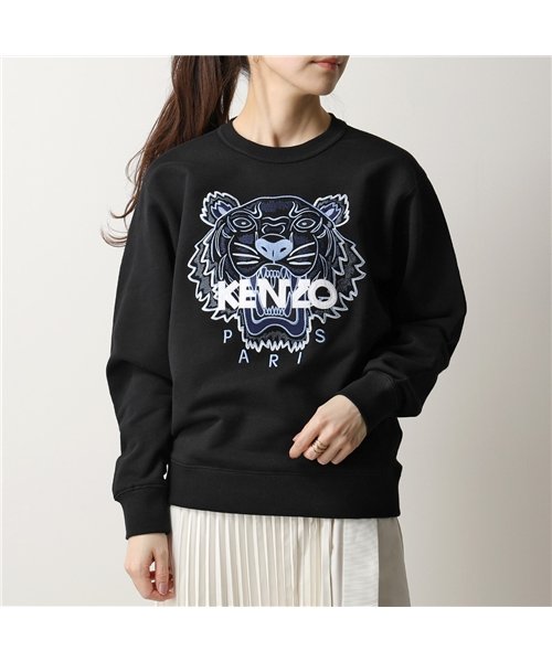 KENZO(ケンゾー)/FB52SW8244XA CLASSIC TIGER SWEATSHIRT スウェット プルオーバー トレーナー タイガー ロゴ 刺繍 99 レディース/ブラック