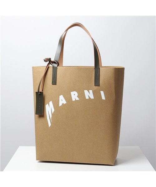 MARNI(マルニ)/SHMQ0000A8 P3951 セルロース ショッピングバッグ トートバッグ ロゴ 鞄 Z2M94 レディース/ベージュ
