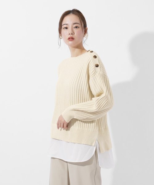 セール Aga 手洗い可 シャツレイヤードニット ラシュッド Lasud Magaseek