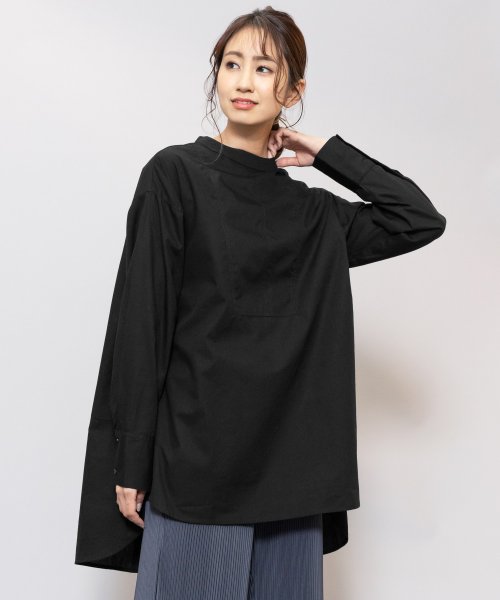 セール 2way シャツ レディース トップス オーバーサイズ ブラウス 白シャツ 黒シャツ ミリアンデニ Mili An Deni Magaseek