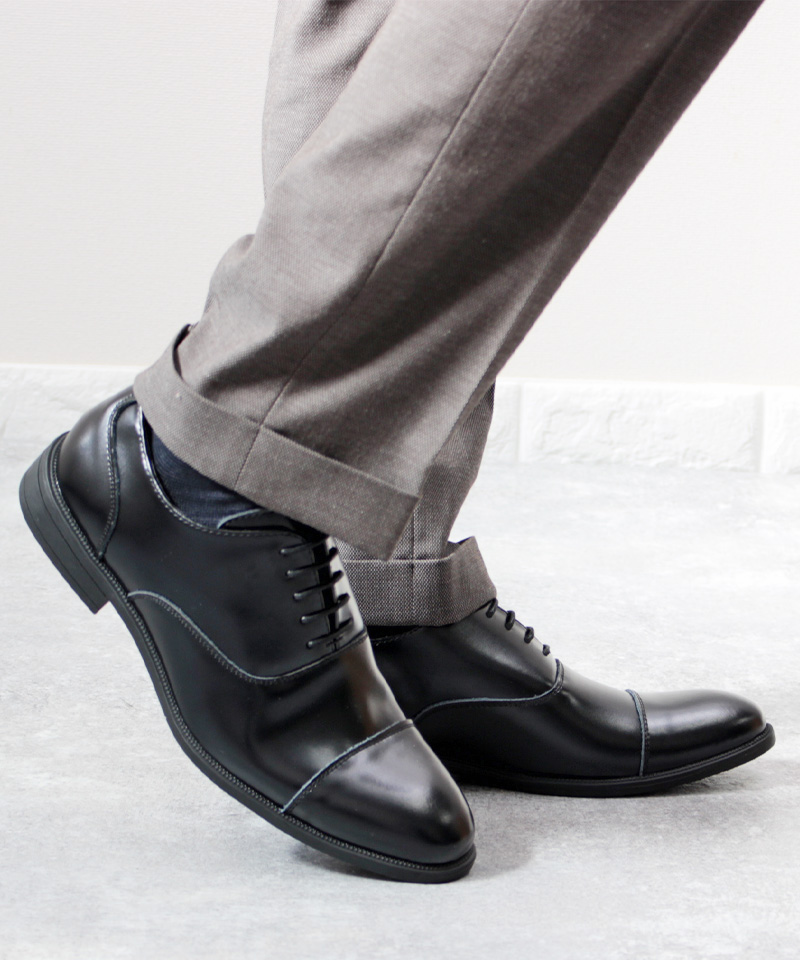 ビジネスシューズ 革靴 メンズ ビジネス 軽量 ストレートチップ アクション レザー 走れる 歩きやすい 紐 靴ひも ブラック 黒 茶 ブラウン  大きいサイズ