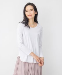 JIYU-KU(LARGE SIZE)(自由区（大きいサイズ）)/FUNCTIONAL JERSEY シャツテール カットソー/ホワイト系