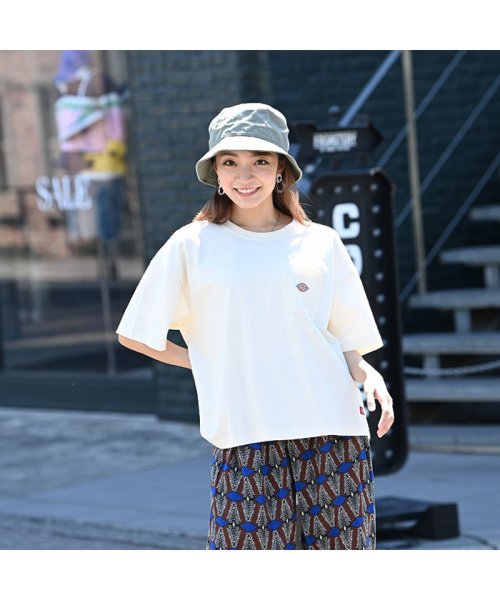 MAC HOUSE(women)(マックハウス（レディース）)/Dickies ディッキーズ ポケット付きTシャツ 1282－7934/アイボリー