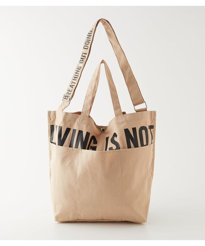 Living Is Not Logo Tote Bag アズールバイマウジー Azul By Moussy Magaseek Living Is Not Logo Tote Bag アズールバイマウジー Azul By Moussy Magaseek