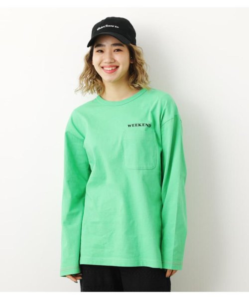 RODEO CROWNS WIDE BOWL(ロデオクラウンズワイドボウル)/WEEKEND L／S Tシャツ/GRN