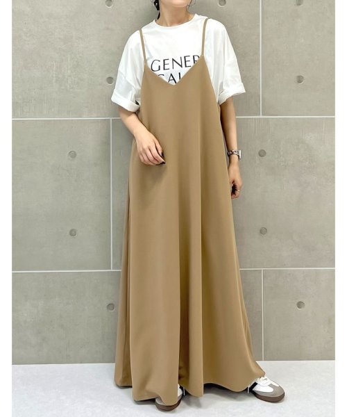 低身長 高身長サイズ有 イージーケア ポンチフレアキャミワンピース リエディ Re Edit Magaseek