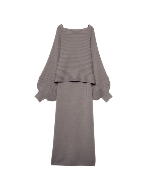 2点セット ショート丈ニットトップス ノースリニットワンピース リエディ Re Edit Magaseek