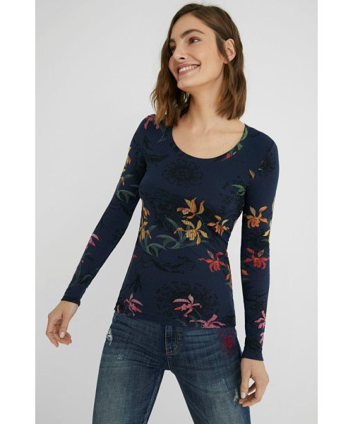 Desigual(デシグアル)/Tシャツ長袖 BRUSELAS/ブルー系