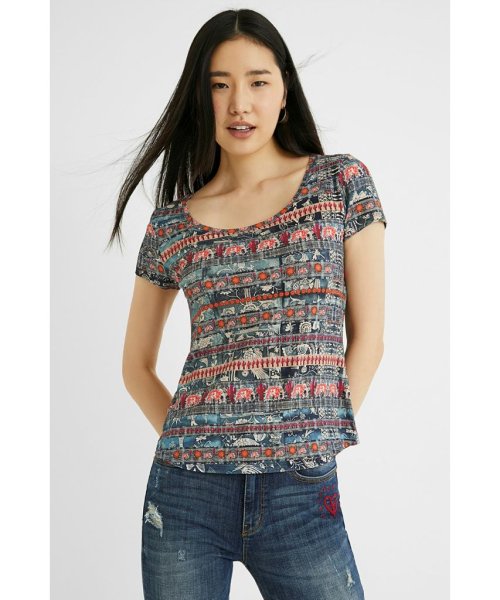Desigual(デシグアル)/Tシャツ半袖 SANTORINI/ブルー系