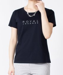JOCONDE ROYAL(ジョコンダ　ロイヤル)/【洗える】オーガニックコットン天竺 プリントTシャツ/ネイビー