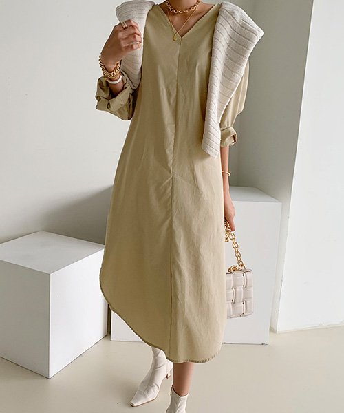 セール Naning9 ナンニング ラウンドカット長袖ワンピース ナンニング Naning9 Magaseek