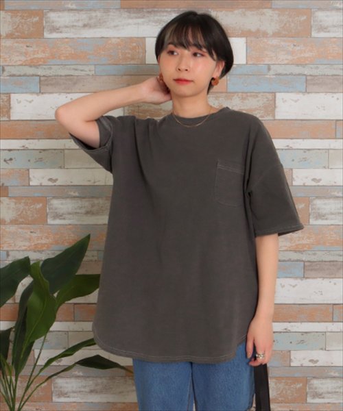 Factor=(ファクターイコール)/ビッグシルエット加工入りTシャツ/ブラック