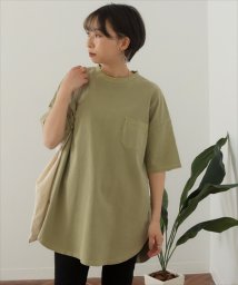 Factor=(ファクターイコール)/ビッグシルエット加工入りTシャツ/グリーン