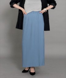 AULI(アウリィ)/【低身長向けサイズ】Iラインロングプリーツスカート/ブルー