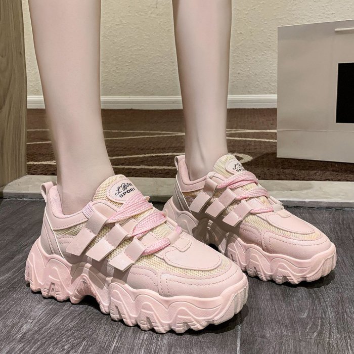 スニーカー レディース ローカット メッシュ 厚底 靴 人気 スポーツ 歩きやすい カジュアル靴 ミニミニストア Miniministore Magaseek