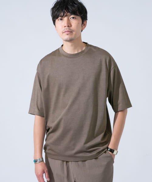 URBAN RESEARCH ROSSO(URBAN　RESEARCH　ROSSO（MEN）)/メリノウールクルーネックTシャツ/KHAKI