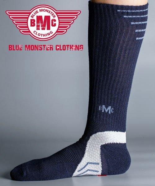 MARUKAWA(マルカワ)/【BMC】BLUE MONSTER CLOTHING 抗菌消臭 疲労軽減 高機能ロングソックス/スポーツ バイク 作業着 /ネイビー