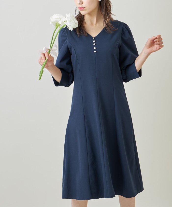 前後２ｗａｙパール付きバルーンスリーブワンピース トッコクローゼット Tocco Closet Magaseek