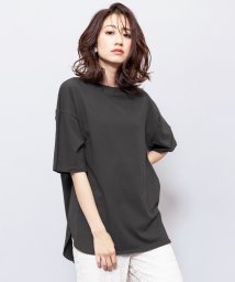 mili an deni(ミリアンデニ)/レディース トップス ドロップショルダー Tチュニック 半袖Tシャツ カットソー オーバーサイズ/チャコールグレー