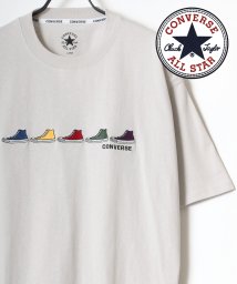 LAZAR(ラザル)/CONVERSE/コンバース カラフル シューズ ロゴ 刺繍 Tシャツ/ライトグレー