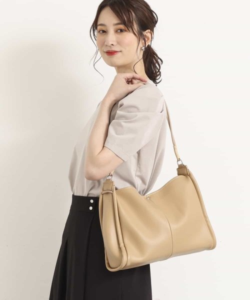 MK MICHEL KLEIN BAG(エムケーミッシェルクランバッグ)/ダブルストラップトートバッグ/ベージュ