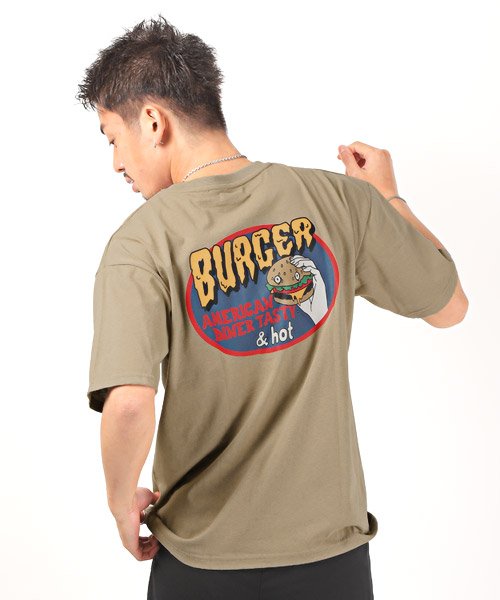 セール 米綿天竺レトロイラストバックプリントtシャツ Tシャツ メンズ 半袖 バックプリント 刺繍 米綿 イラスト プリント ラグスタイル Luxstyle Magaseek