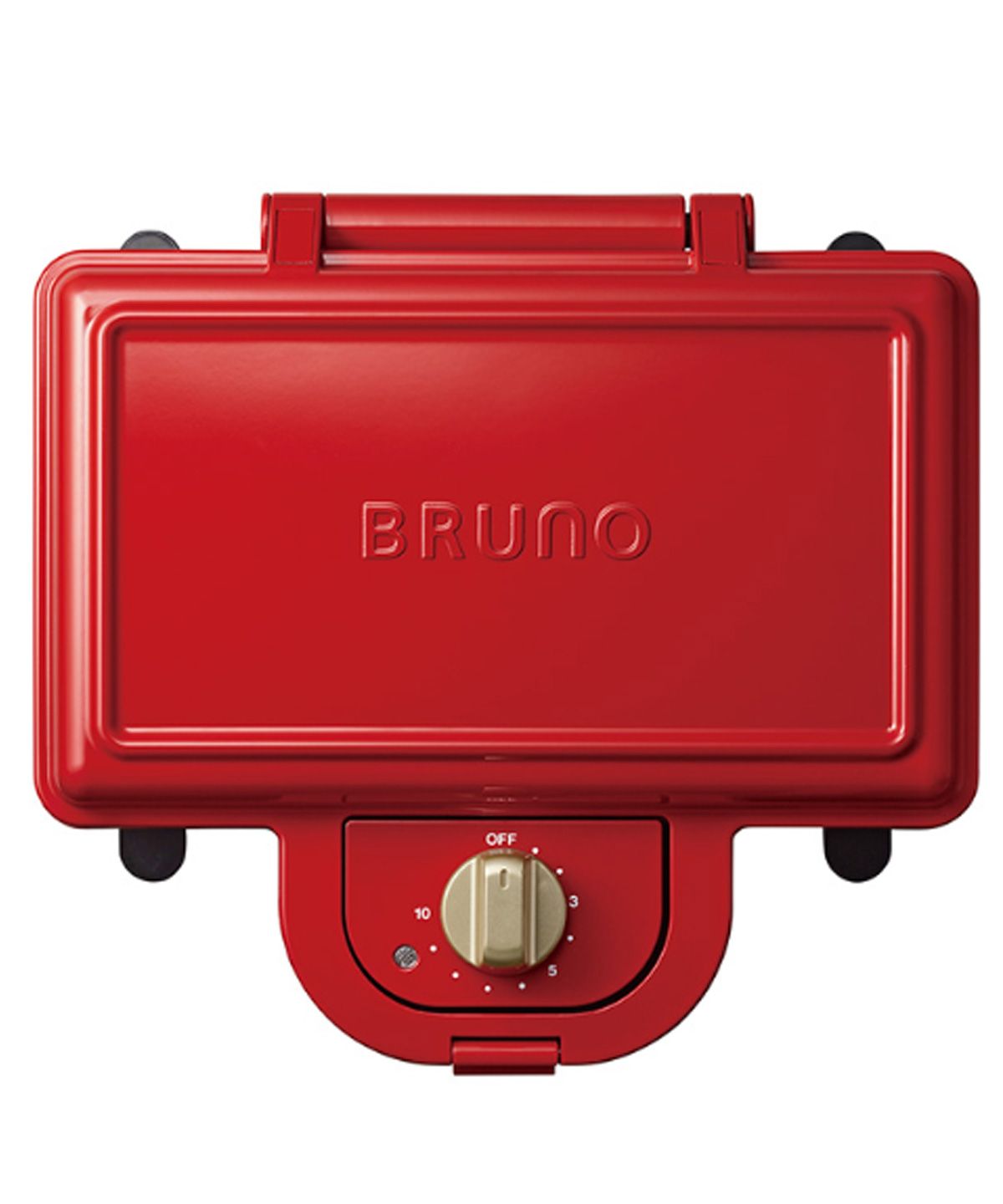 BRUNO ブルーノ ホットサンドメーカー ダブル 耳まで コンパクト タイマー 朝食 プレート パン トースト 家電 ホワイト レッド 白  BOE044