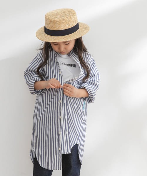 URBAN RESEARCH DOORS（Kids）(アーバンリサーチドアーズ（キッズ）)/FORK&SPOON　ロンストバンドカラーシャツワンピース(KIDS)/BLUE.S