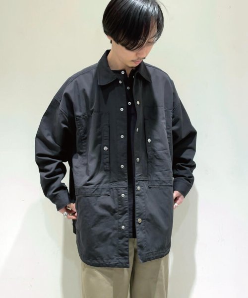 GLOSTER(GLOSTER)/【Vertigo Designs / バーティゴデザイン】 Big Shirt Jacket #VE－21SS010/ブラック