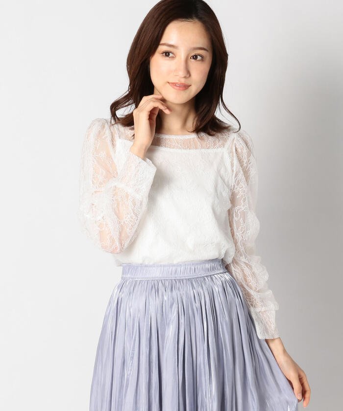 セール 79 Off 袖シャーリングレースブラウス ミッシュマッシュ Misch Masch Magaseek