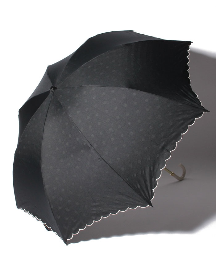 【晴雨兼用】 折りたたみ傘 （ＵＶカット＆軽量) インドットブラック×ホワイト