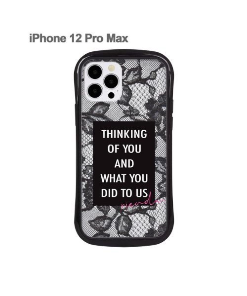 Mーfactory(エムファクトリー)/iphone ケース iPhone12ProMax リエンダ rienda 耐衝撃クリアケース iphone12promax アイフォンケース スマホケース/テキストレース/ブラック