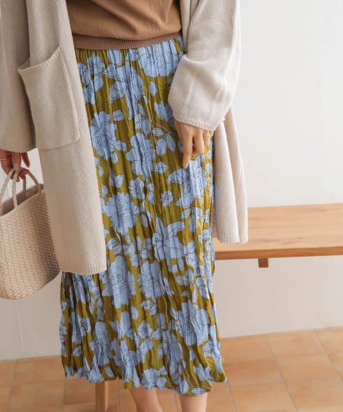 セール アーバンリサーチドアーズ Urban Research Doors 花柄ワッシャープリーツスカート Magaseek