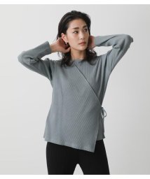 AZUL by moussy(アズールバイマウジー)/LAYERED RIB L／S TOPS/GRN