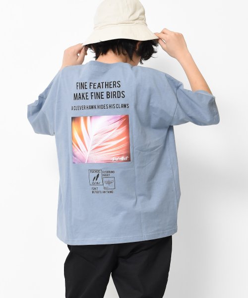 RAT EFFECT(ラット エフェクト)/FINE FEATHERS ビッグTシャツ/ライトブルー