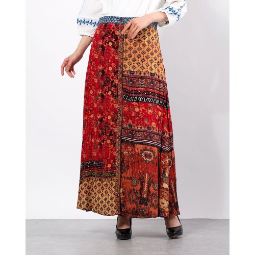 デシグアル Desigual ミドル丈スカート MARA (グレー/ブラック) | Disigual 新品 スカート ブラック 花地模様 | oxygencycles.in