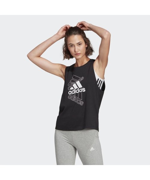 セール アディダス エッセンシャルズ スタックド ロゴタンクトップ Adidas Essentials Stacked Logo Tank Top アディダス Adidas Magaseek