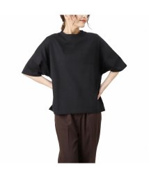 MAC HOUSE(women)(マックハウス（レディース）)/NAVY ネイビー オーガニックコットン ワイドポケット付きTシャツ OGCS1003/ブラック