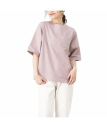 MAC HOUSE(women)(マックハウス（レディース）)/NAVY ネイビー オーガニックコットン ワイドポケット付きTシャツ OGCS1003/ピンク