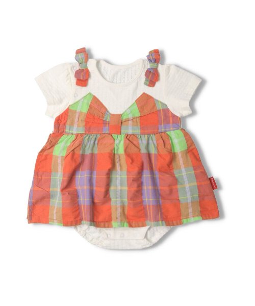 セール 子供服 Moujonjon ムージョンジョン チェックワンピースオール ロンパース 70cm 80cm M ムージョンジョン Moujonjon Magaseek