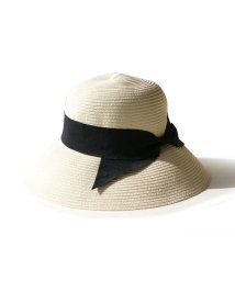 exrevo(エクレボ)/【洗える！UVカット ハット】リボン 日よけ UV つば広帽 畳める レディース 帽子 トレンド UV対策 紫外線対策 グレージュ ブラック チューリップハット/アイボリー