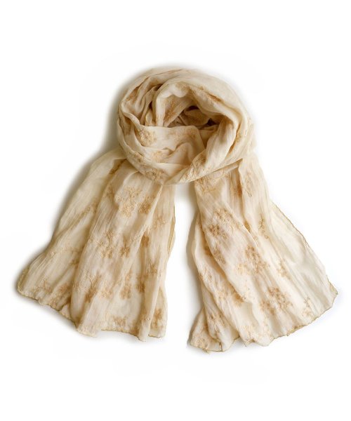 ストール 大判 春夏 Uvカット 薄手 春 花柄 刺繍 スカラップ レース ストール Uv レディース ガーゼタッチ 母の日 冷房対策 マフラー ショー エクレボ Exrevo Magaseek