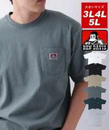 MARUKAWA(大きいサイズのマルカワ)/【BEN DAVIS】ベンデイビス 大きいサイズ 無地 半袖 ポケット 付き Tシャツ/ストリート アメカジ カジュアル/モスグリーン